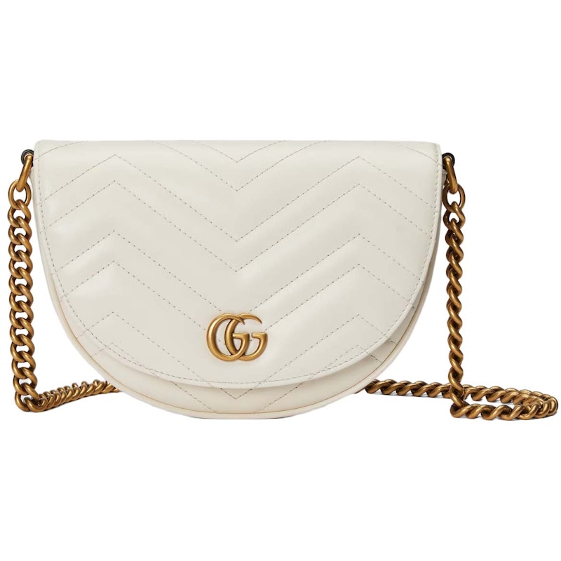 Gucci GG Marmont Matelasse Chain Mini Bag White