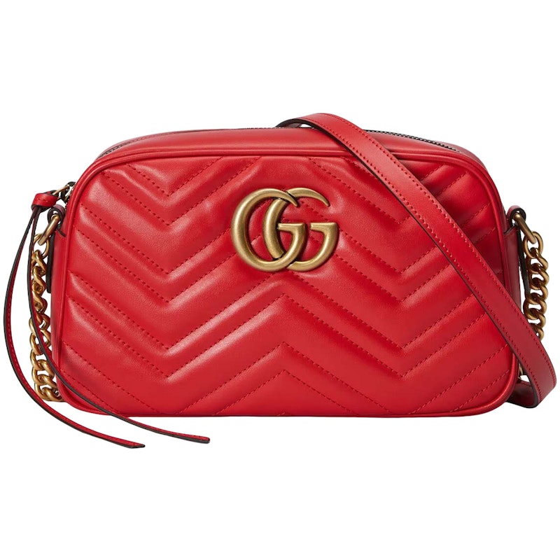 Gucci GG Marmont Matelasse Small Shoulder Bag Red