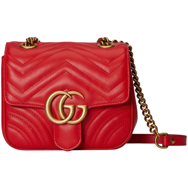 Gucci GG Marmont Mini Shoulder Bag Red