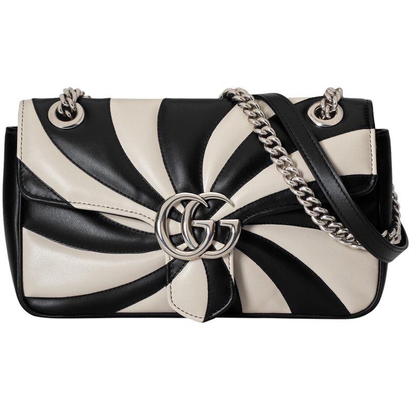Gucci GG Marmont Shoulder Bag Small Optical Quilted Patchwork Black/White