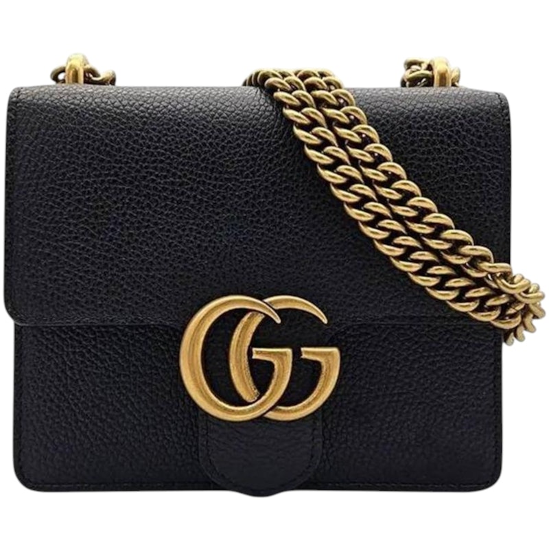 Gucci GG Marmont Small Shoulder Bag Antique Gold-tone Black