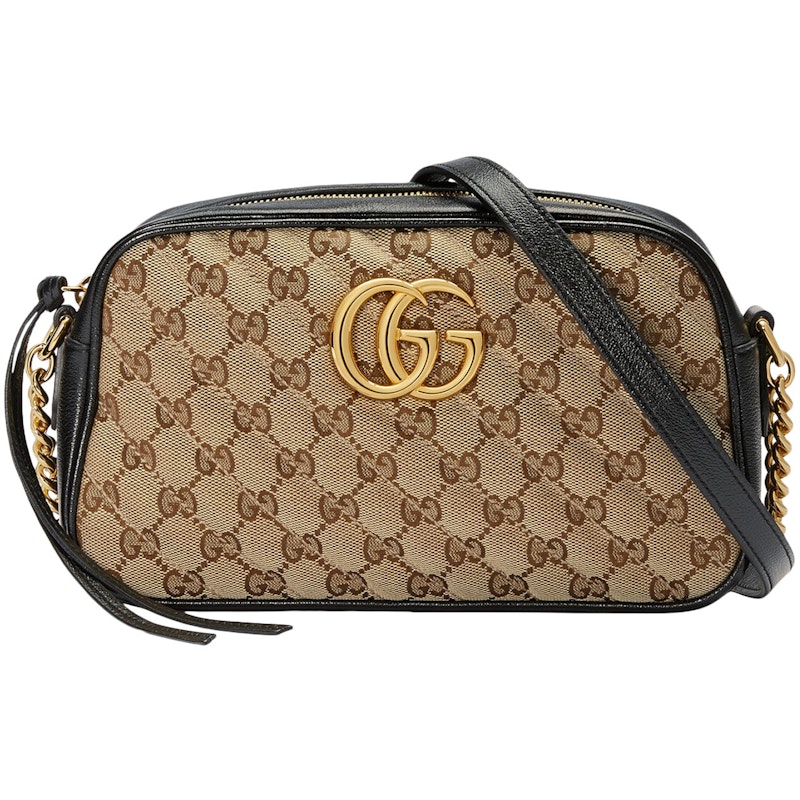 Gucci GG Marmont Zip Around Shoulder Bag Small Beige/Ebony