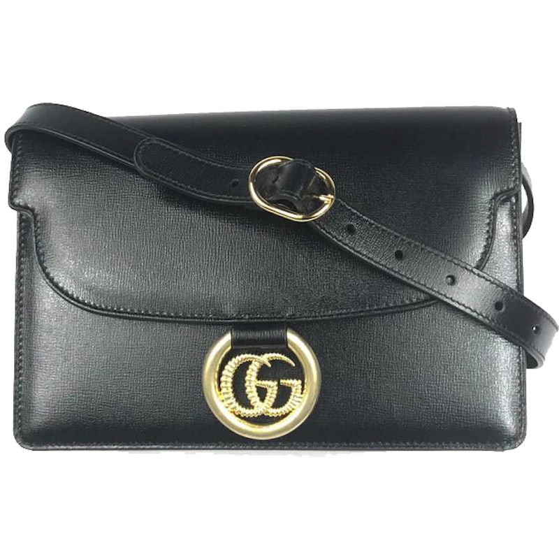 Gucci GG Ring Torchon Shoulder Bag Black