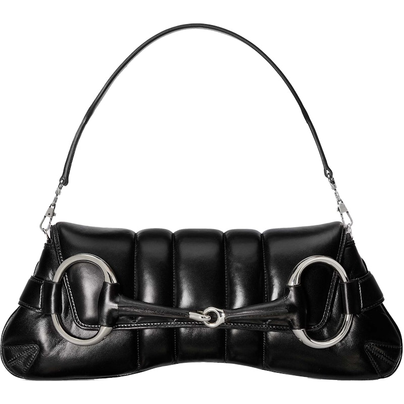 Gucci Horsebit Chain Medium Shoulder Bag Black