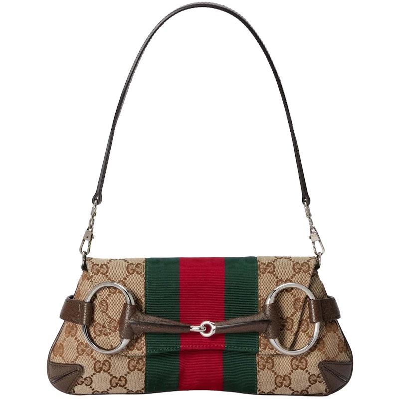 Gucci Horsebit Chain Small Shoulder Bag Beige/Ebony