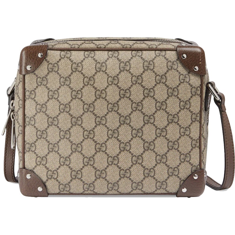 Gucci Logo Print Shoulder Bag Beige/Ebony 1
