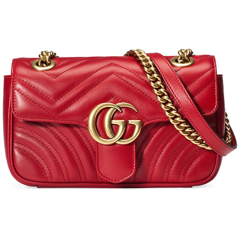 Gucci GG Marmont Matelasse Mini Hibiscus Red