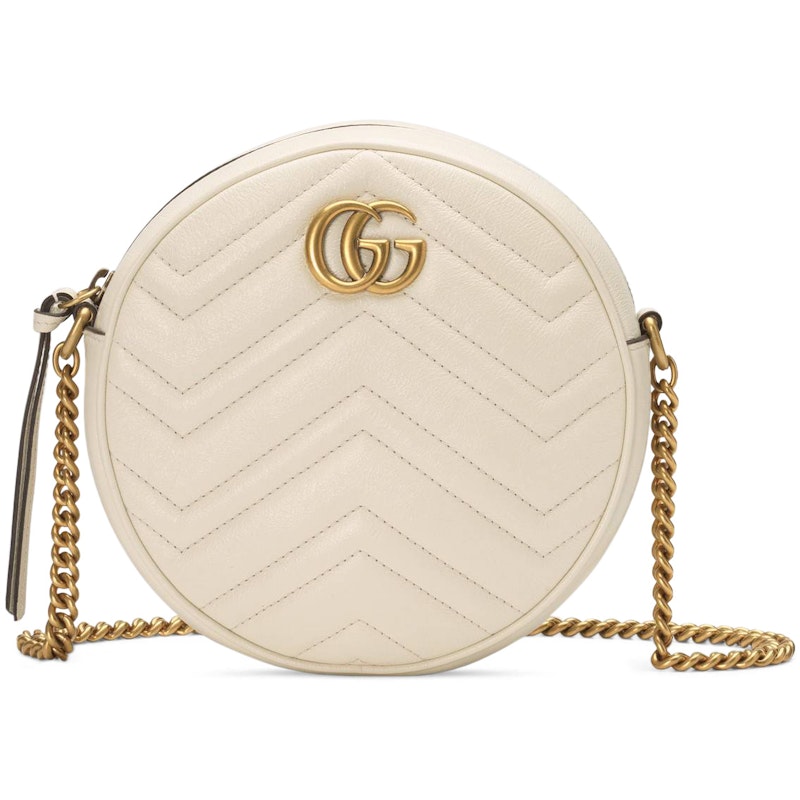 Gucci GG Marmont Round Shoulder Bag Mini White