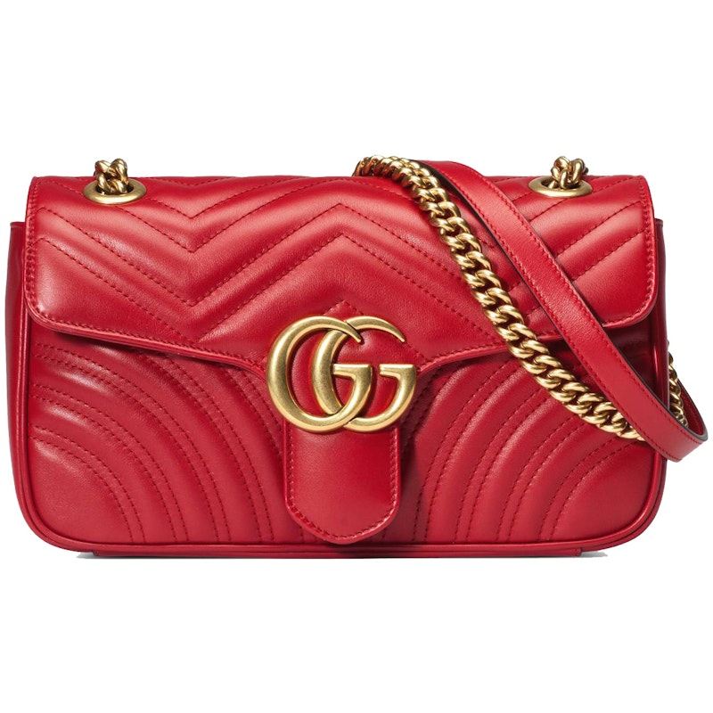 Gucci GG Marmont Small Matelasse Bag Hibiscus Red