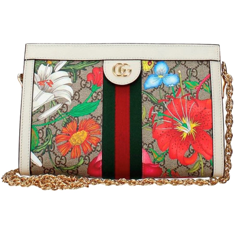 Gucci Ophidia GG Shoulder Bag Flora Ivory