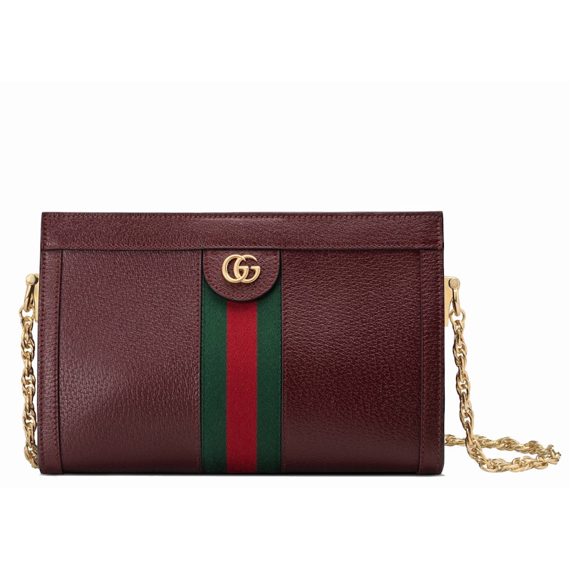 Gucci Ophidia Shoulder Bag Leather Small Burgundy