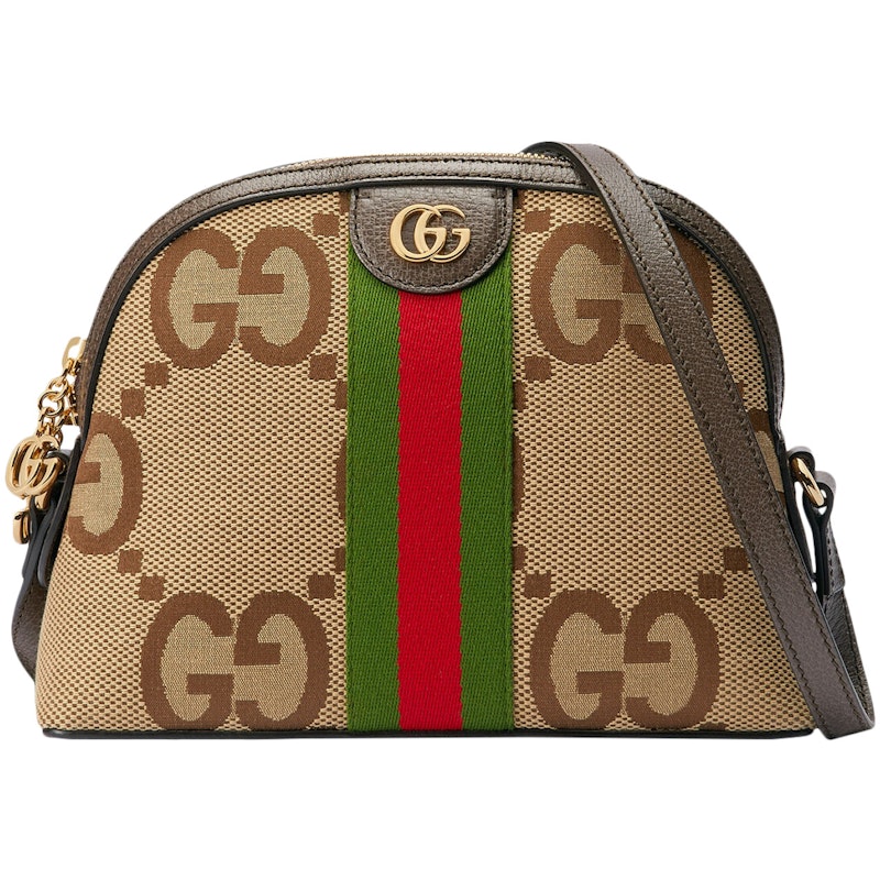 Gucci Ophidia Shoulder Bag Small Jumbo GG Camel/Ebony/Red/Green