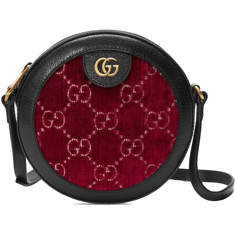 Gucci Round GG Shoulder Bag Velvet Red/Black