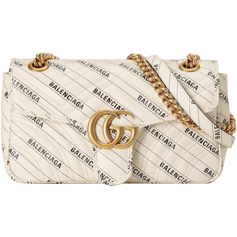 Gucci x Balenciaga The Hacker Project Small GG Marmont Bag White
