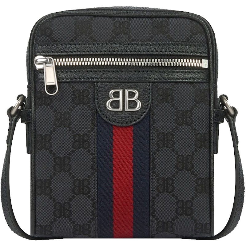Gucci x Balenciaga The Hacker Project Shoulder Zip Bag Black