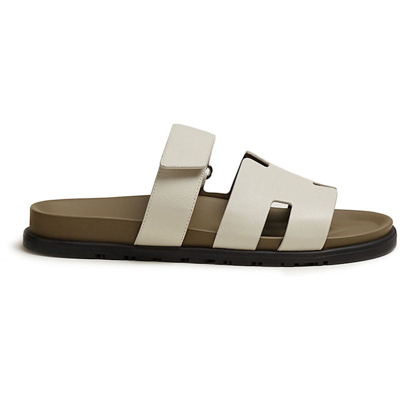 Hermes Chypre Sandal Beige Glaise Vert Toundra Grained Leather (M)