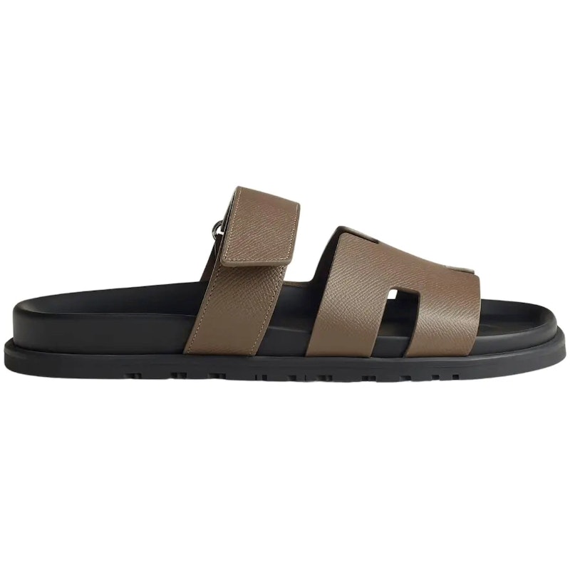 Hermes Chypre Sandal Brown Leather