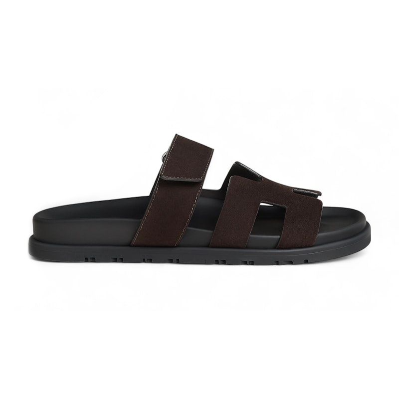 Hermes Chypre Sandal Marron Ãbène Suede Goatskin (Women's)