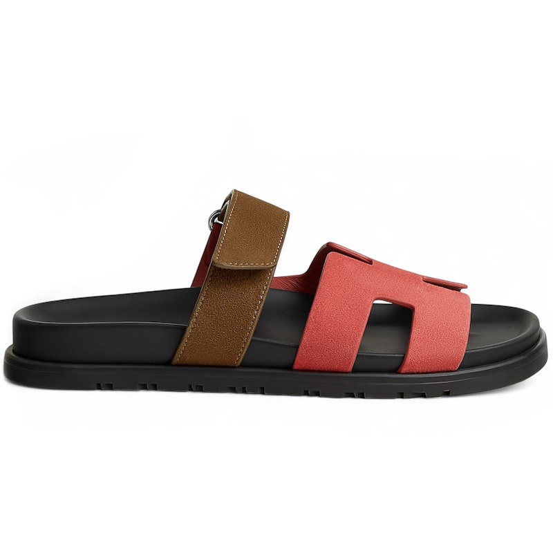 Hermes Chypre Sandal Rouge Tomette Terre Ambrée Suede Goatskin (Women's)