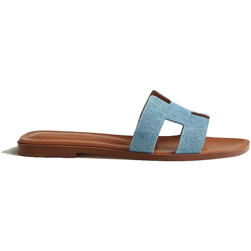 Hermes Oran Sandal Bleu Clair Denim