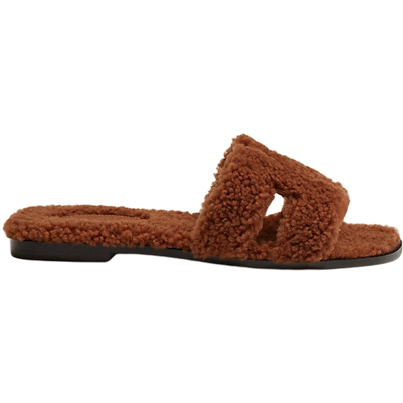 Hermes Oran Sandal Cognac Woolskin