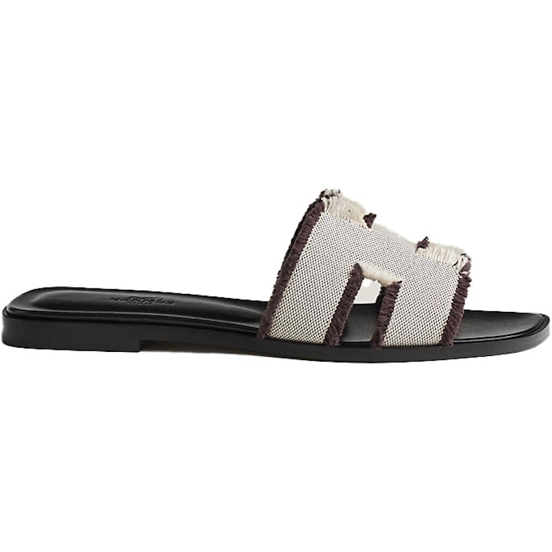 Hermes Oran Sandal Prunoir Canvas