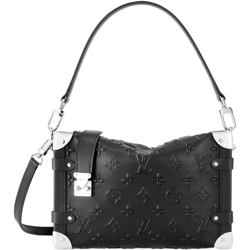 Louis Vuitton Monogram-Debossed Calfskin Side Trunk Black 1