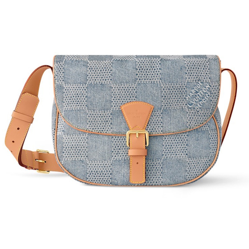 Louis Vuitton Montsouris Messenger MM Damier Denim 3D Blue Denim