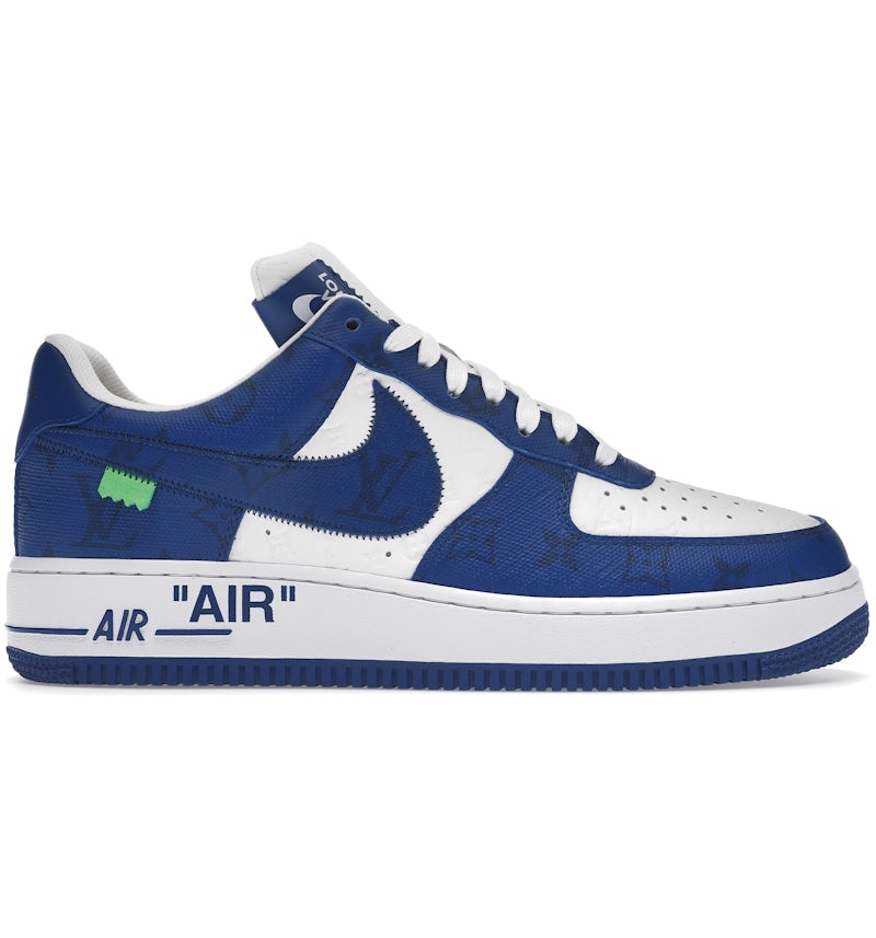 Low-Top Leather Sneaker · White/Royal Blue