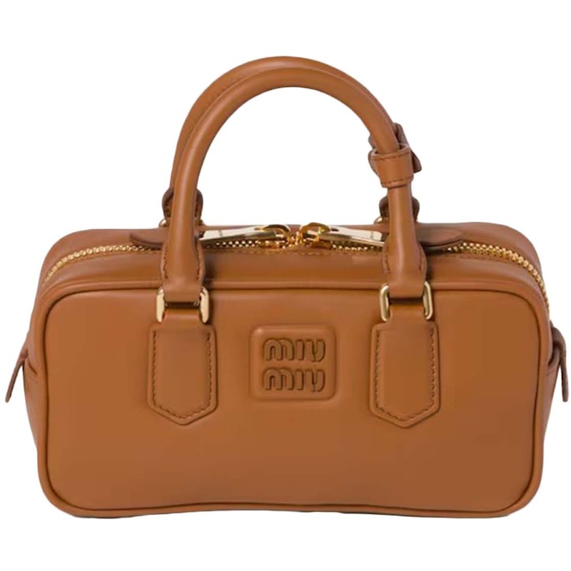 Miu Miu Arcadie Leather Bag Cognac