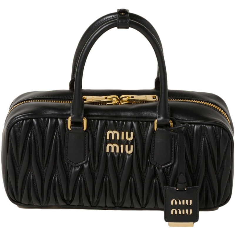 Miu Miu Arcadie Matelasse Nappa Leather Bag Black