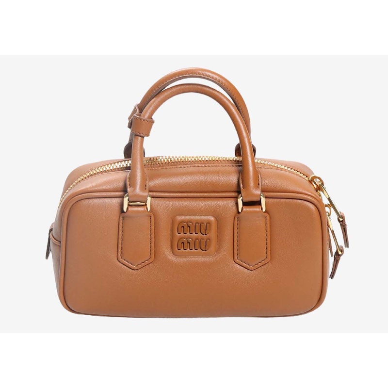 Miu Miu Arcadie Top Handle Cognac