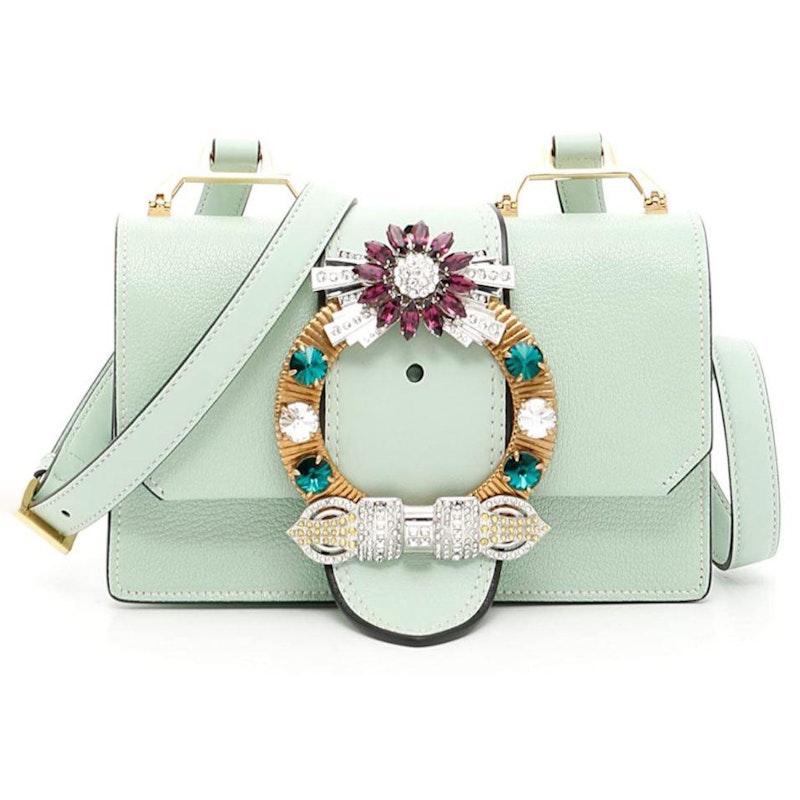Miu Miu Cotone Treccia Bag Blue Cream