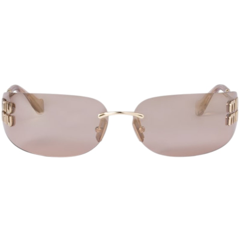 Miu Miu Irregular Sunglasses Gold/Light Purple/Brown (0MU 54YS 5AK06I)
