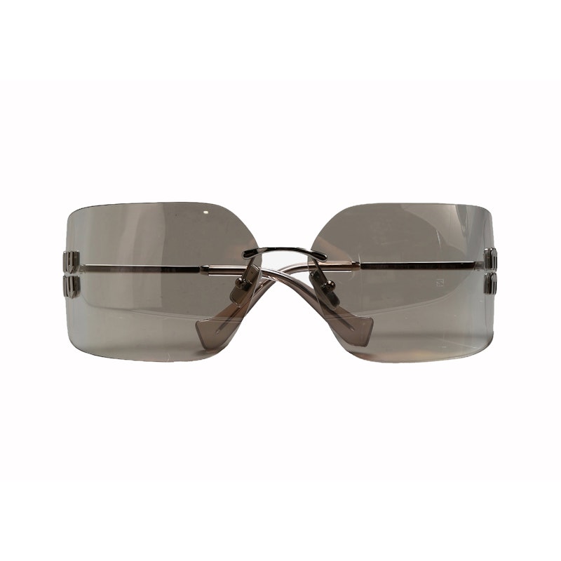 Miu Miu Irregular Sunglasses Silver/Ivory (0MU 54YS 1BC10F)