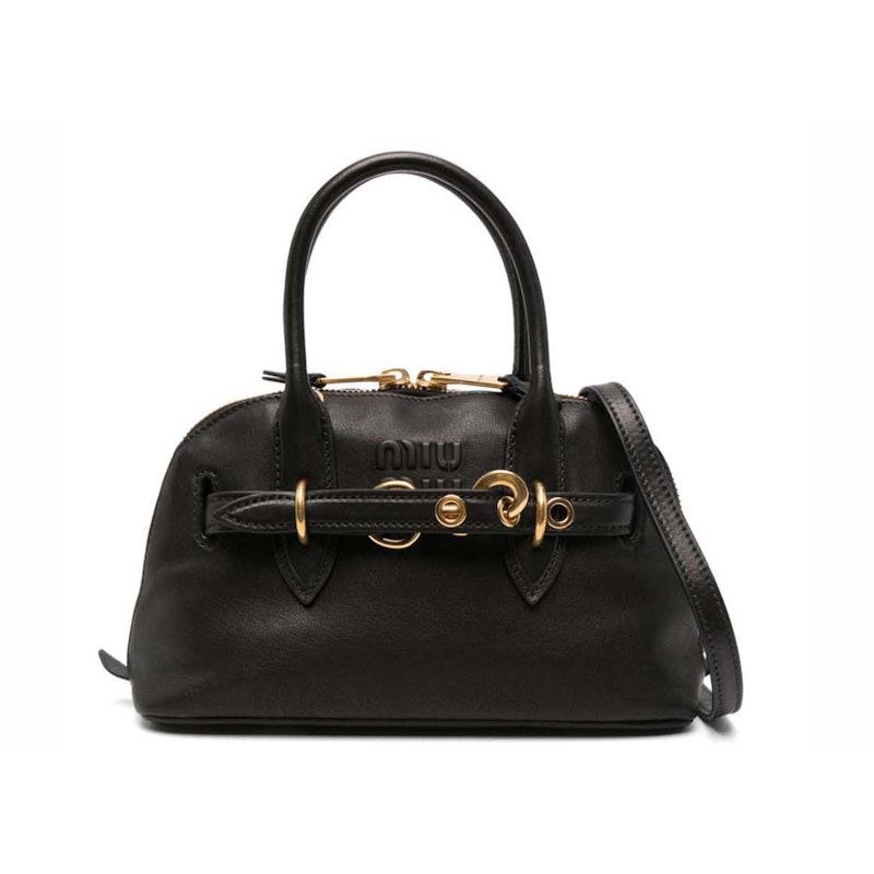 Miu Miu Leather Aventura Top Handle Nero