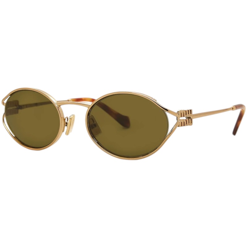 Miu Miu Logo Sunglasses Brass Gold