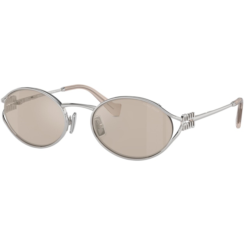 Miu Miu Logo Sunglasses Silver/Brown (0MU 52YS 1BC10F54)