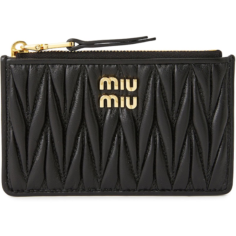 Miu Miu Matelasse Card Holder Black 1
