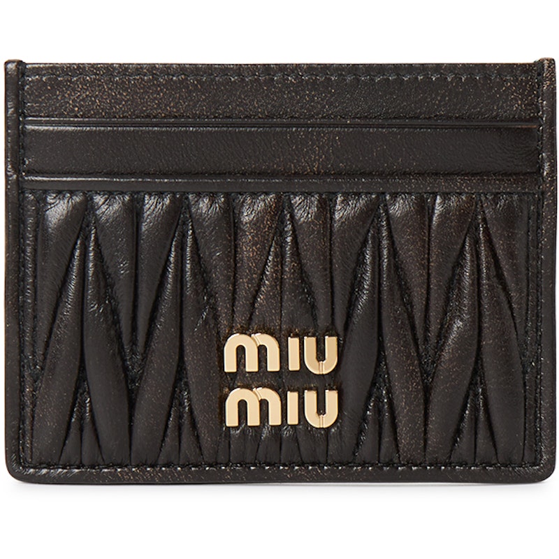 Miu Miu Matelasse Card Holder Brown 1