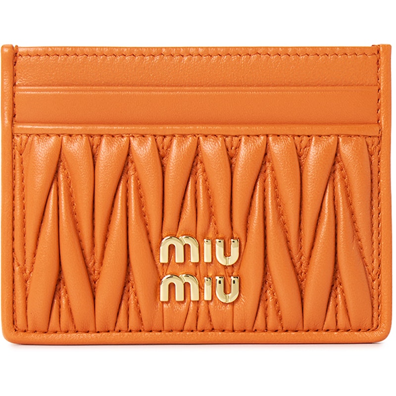 Miu Miu Matelasse Card Holder Orange 1