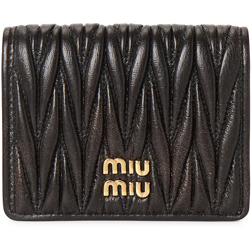 Miu Miu Matelasse Short Wallet Brown
