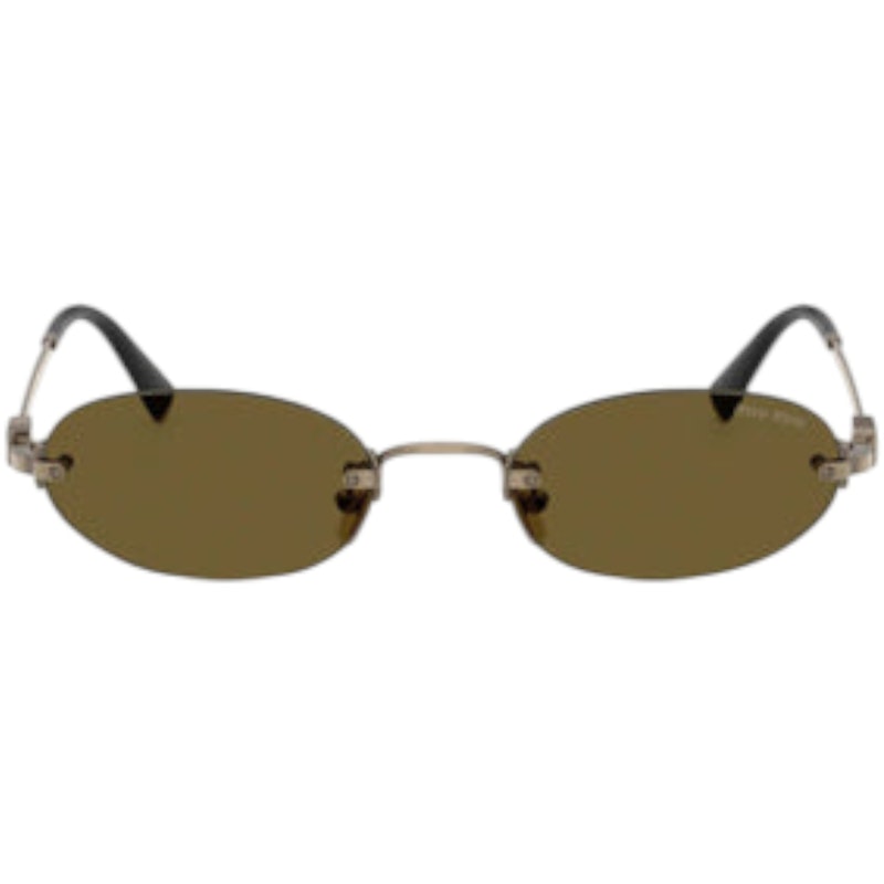 Miu Miu Oval Sunglasses Brown/Black (0MU A54S 26C09Z)