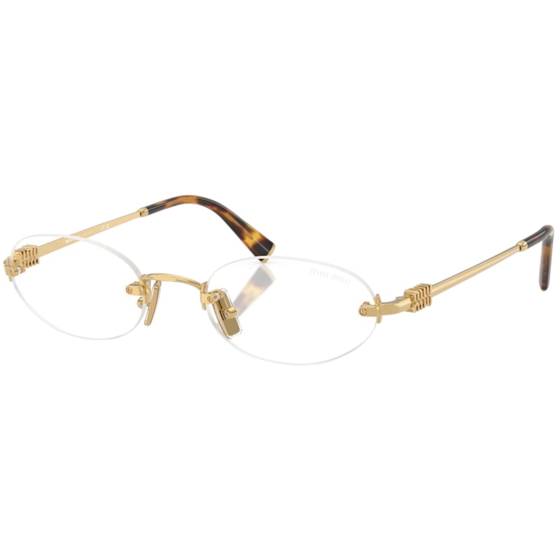 Miu Miu Oval Sunglasses Pale Gold/Yellow (0MU A54S ZVN10R)