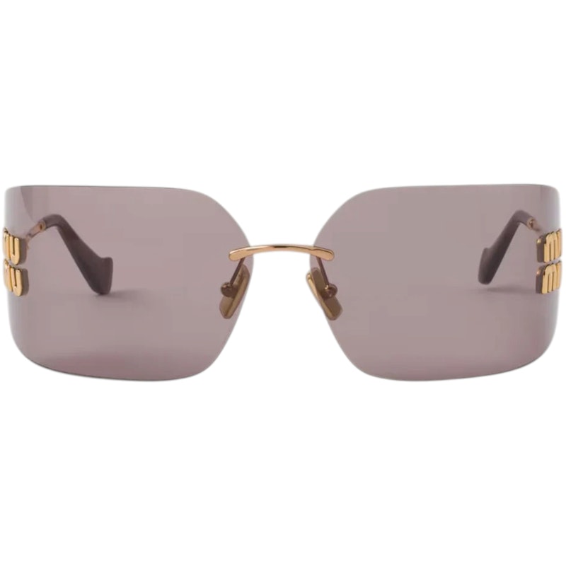 Miu Miu Square Frameless Logo Sunglasses Light Purple/Brown