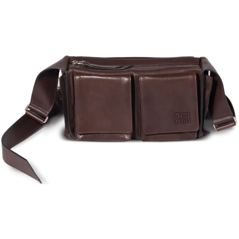 Miu Miu Velluto Righe Zaino Handbags Ebano