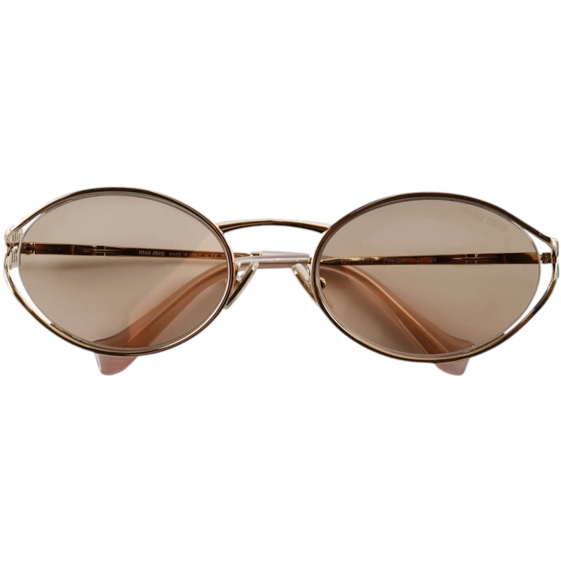 Miu Miu Women's Logo Sunglasses Pale Gold