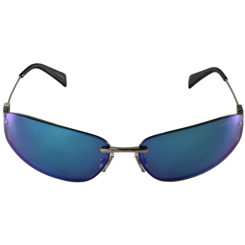 Miu Miu Women's Women'S Logo Nocturne Sunglasses Clear/Silver Gradient